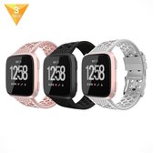 YONO Sport Air Bandjes – Fitbit Versa 2 – Roze/Zwart/Zilver – Large