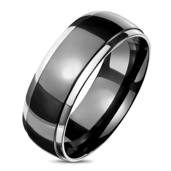 Heren Ring - Ring Dames - Ring Heren - Zwarte Ring - Ring - Glimmend en Gemaakt van Titanium - Smooth