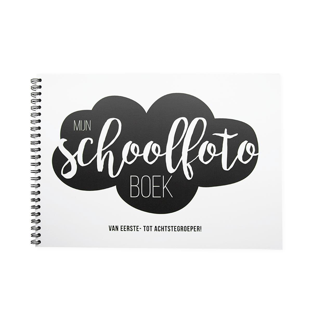 Schoolfotoboek -  Softcover - Mijn schoolfotoboek - invulboek - zwart/wit - ringband - Studio Mamengo