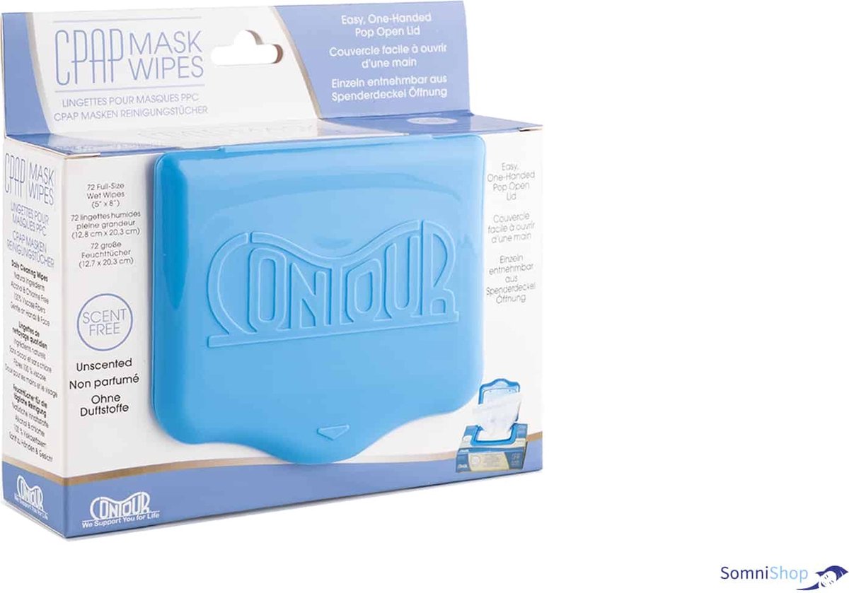 Goedkoopste Contour CPAP masker-wisdoekjes, CPAP schoonmaak doekjes & CPAP reiniging Geurloos