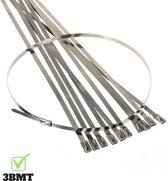 3BMT Metalen RVS Tie Wrap - 20 cm - 12 Stuks - RVS Kabelbinder