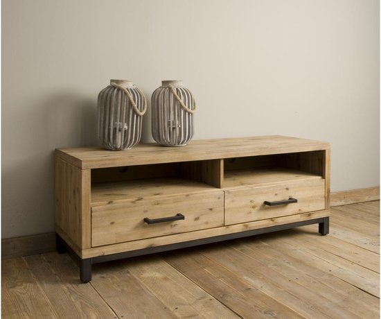 Lezen financiën Bourgondië Tv meubel Trego met 2 laden | Acacia hout | bol.com