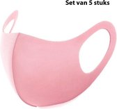 Mondkapje Roze - Wasbaar - Set van 5 stuks