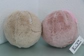 Kerstballen stof/glitter 2 stuks
