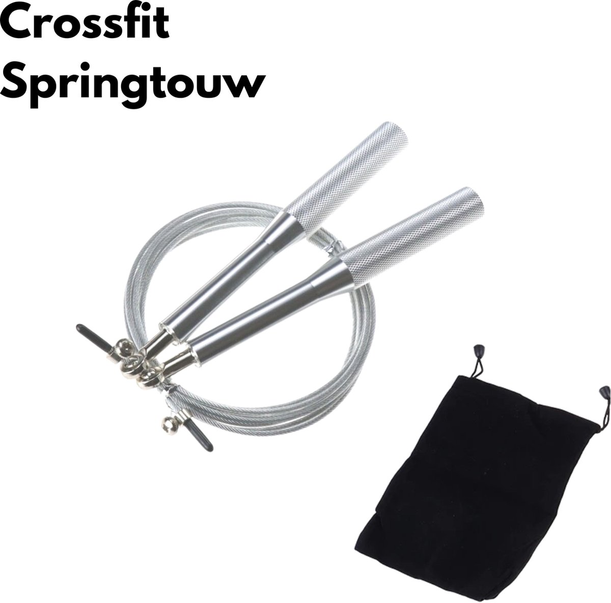 Springtouw volwassenen|Springtouw|Speed Rope|Speed rope|Crossfit|Touwtje springen|Verstelbaar|Kogellager|ZILVER
