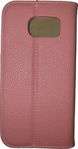 Samsung  Galaxy S7 Edge roze boek Kunstleer Luxe hoesje met pasje