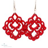 Pat's Jewels- Oorhangers- Resin - Statement- Rood- Licht om te dragen