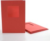 Papermania Red A5 Embos Stars aperture card 4 pack PMA 1529404