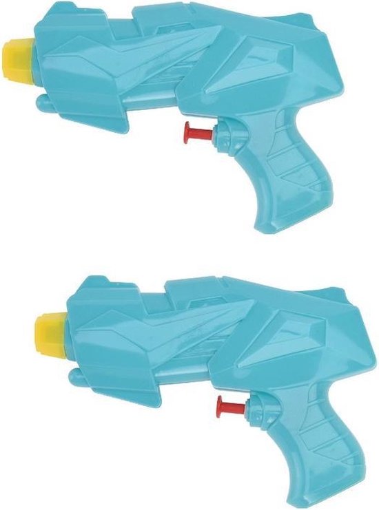 2x Mini pistolets à eau / pistolet à eau bleu de 15 cm jouets pour enfants  - jouets à