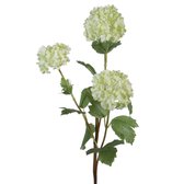 Viv! Home Luxuries Sneeuwbal - zijden bloem - groen - 72cm - topkwaliteit