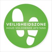 Corona Vloersticker – 42 cm x 42 cm – 25 stuks – Groen met Wit - Veiligheidszone - Houd afstand - Covid-19