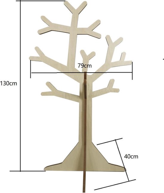 Staande kapstok boom design - kinderkamer babykamer kapstok - lichtbruin -  130 cm hoog | bol.com
