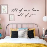 Slaapkamer Muur Decoratie| "All Of Me Loves All Of You" | Muurteksten en Citaten | Metal Wall Quote by Hoagard |Metalen Citaten Muur Kunst