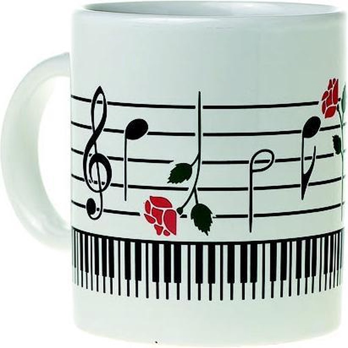 Koffiemok Pianotoetsen met Roos