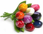 Houten Tulpen Tulpenboeket - 9 stuks - Nijhuis - gekleurd - 20 cm - Hout- Tulpen - Hoge kwaliteit