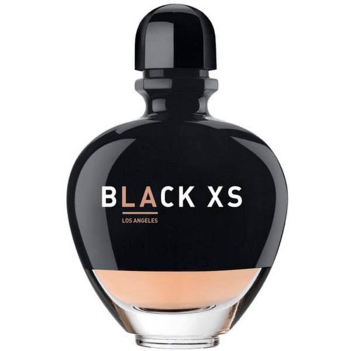 Zwarte Paco Rabanne Black XS Los Angeles 80ml eau de toilette met roze doosje.
