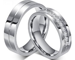 Jonline Prachtige Titanium Ringen voor hem en haar | Trouwringen | Damesring | Herenring|Vriendschap
