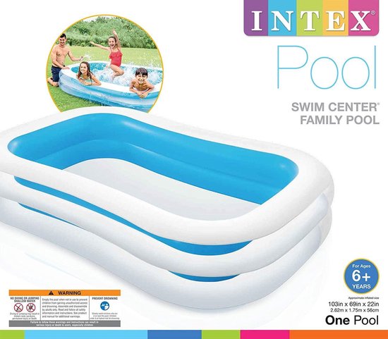 Avonturier Voorwaarden overhandigen Intex Opblaasbaar Zwembad Blauw Wit - Zwembad voor in de Tuin - Zwembad  voor Kinderen... | bol.com