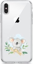 Apple Iphone X / XS transparant siliconen hoesje - Koalabeertje