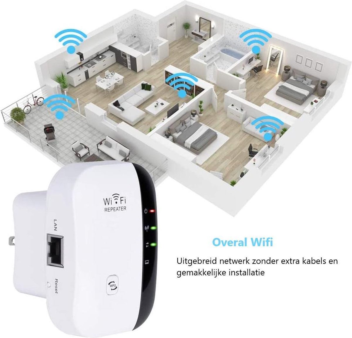 MD-Goods WiFi Versterker Stopcontact - Met Internet Kabel - NL Handleiding  | bol.com