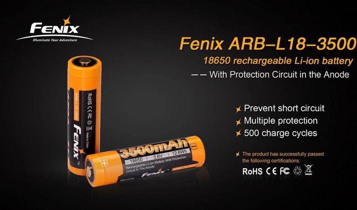 Fenix 18650 Accu 3500mah