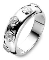 Velini jewels -R6879W-50 -Ring -925 Zilver gerodineerd -Cubic Zirkonia