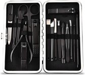 AlwaysCare 17-Delige Verzorgingsset - Inclusief PU Leren Opbergdoos - Manicure Pedicure Nagel Gezicht Verzorging Set - Nagelverzorging - Manicureset en Pedicureset met Nagelknipper / Nageltan