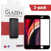 2-pack BMAX Glazen Screenprotector Apple iPhone SE 2020 Full Cover Glas / Met volledige dekking / Beschermglas / Tempered Glass / Glasplaatje