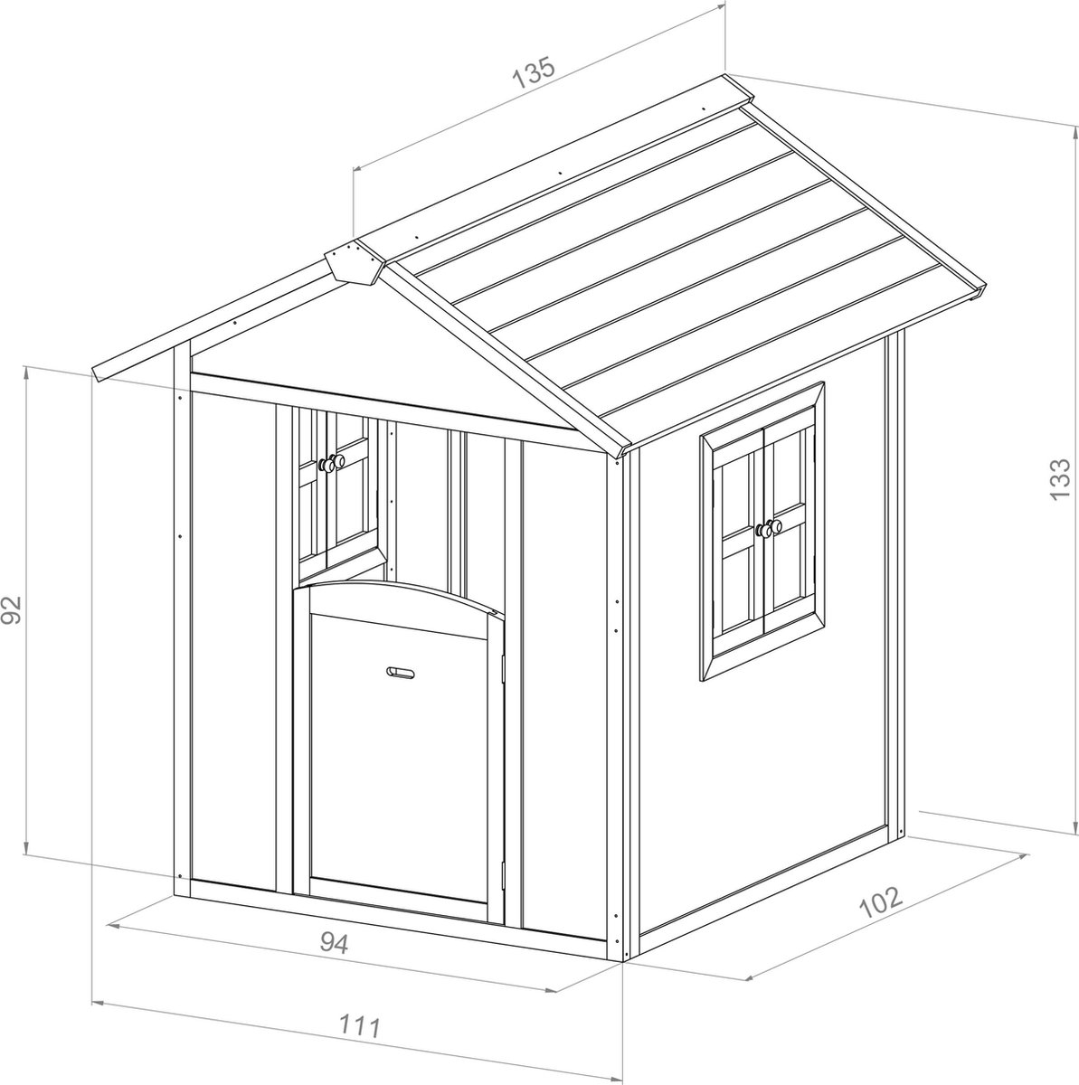 AXI Noa Speelhuis in Bruin - Speelhuisje voor de tuin / buiten - FSC hout - Tuinhuisje voor kinderen - 10 jaar garantie! — afbeelding 2