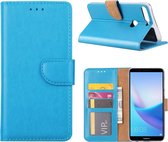 Bookcase Geschikt voor: Huawei Y7 2018 - Turquoise - portemonnee hoesje