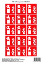 Pictogram sticker F001 - Blusapparaat - 50x50mm - 15 stickers op 1 vel