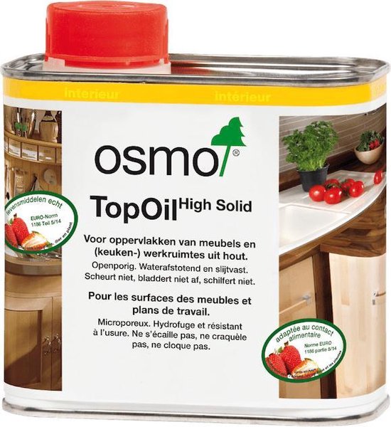 Osmo TopOil 3039 Grafiet 0.5 Liter | Meubel Olie voor Hout | Werkbladolie | tafel - snijplank - Werkbladen | Houtolie - Meubelolie
