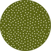 Mat, Vloermat, Vloerkleed, Tapijt, Kind - Kinderkamer Green Dots - Rond - Wasbaar - Antislip -150 x 150 cm