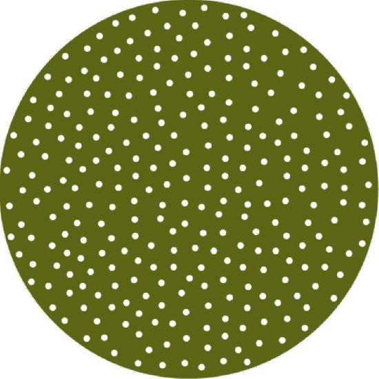 Mat, Vloermat, Vloerkleed, Tapijt, Kind - Kinderkamer Green Dots - Rond - Wasbaar - Antislip -150 x 150 cm