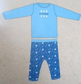 Pyjama blauw - stoere babypyjama maat 86-92 - broek en shirt lange mouw