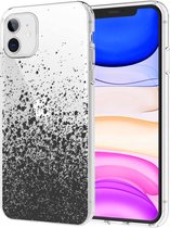 iPhone 11 Hoesje Siliconen - iMoshion Design hoesje - Zwart / Transparant / Splatter Black