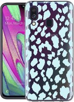 iMoshion Design voor de Samsung Galaxy A40 hoesje - Luipaard - Blauw