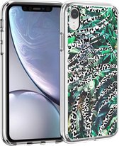 iMoshion Design voor de iPhone Xr hoesje - Jungle - Wit / Zwart Groen