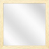 Spiegel met Vlakke Houten Lijst - Blank - 40x40 cm