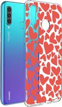 iMoshion Design voor de Huawei P30 Lite hoesje - Hartjes - Rood