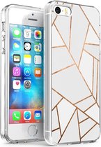 iMoshion Design voor de iPhone 5 / 5s / SE hoesje - Grafisch Koper - Wit / Goud
