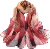 Sjaal- rood- 140 x 40 cm- Polyester- Fashion- Charme Bijoux