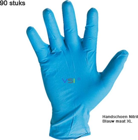 Znp Handschoen Wegwerp Ongepoederd Nitril Blauw Maat Xl 100 Stuks