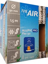 IVC Air flexibele aluminium luchtslang | tot 250°C | Ø 90 mm | lengte 1.5 mtr