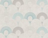 RETRO BEHANG - Grijs Blauw Zilver - AS Creation Pop Style