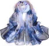 Sjaal- Blauw -140 x 45 cm -Polyester- Fashion-Charme Bijoux