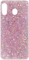 ADEL Premium Siliconen Back Cover Softcase Hoesje Geschikt voor Samsung Galaxy A20e - Bling Bling Roze
