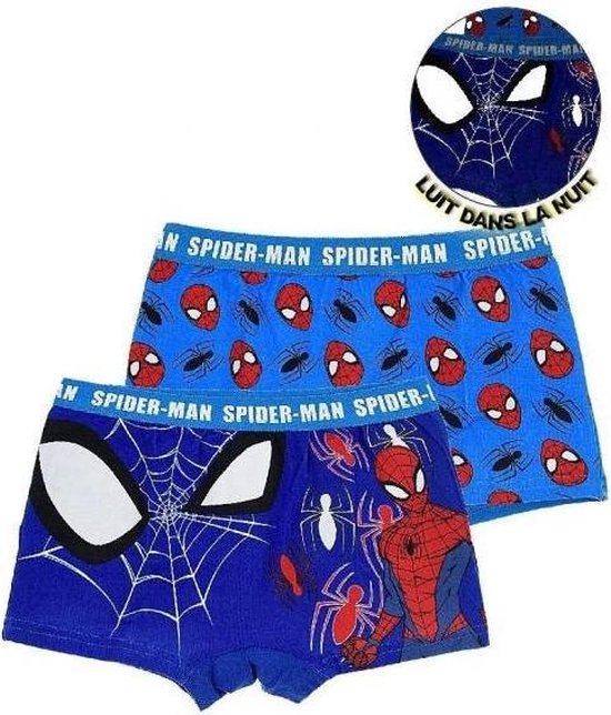 Spiderman - Boxershort - Glow in the Dark - Blauw/Blauw - Maat 92-98 - 2/3  jaar | bol.com