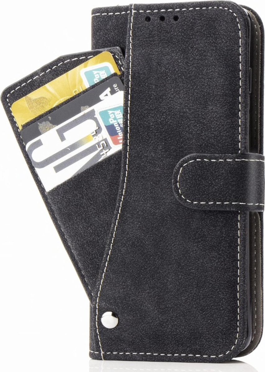 Geschikt voor Apple iPhone 11 Pro Leren Bookcase - Zwart - Pasjeshouder Portemonnee Hoesje