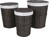 Set van 3 Was- en Opbergmanden â€“ 105L / 55L / 34L â€“ Zwart
